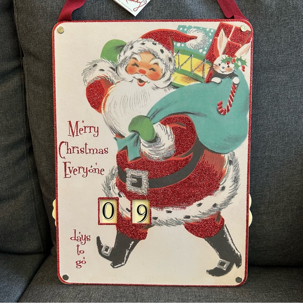 Santa Christmas Countdown Sign